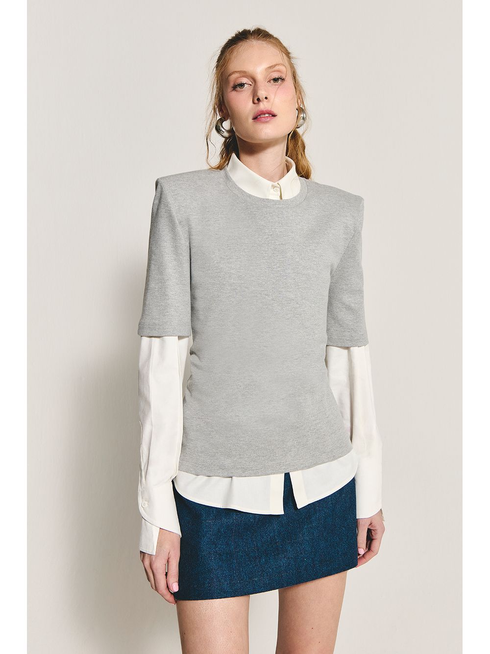 By NV — T-Shirt Nati - Cinza Mescla