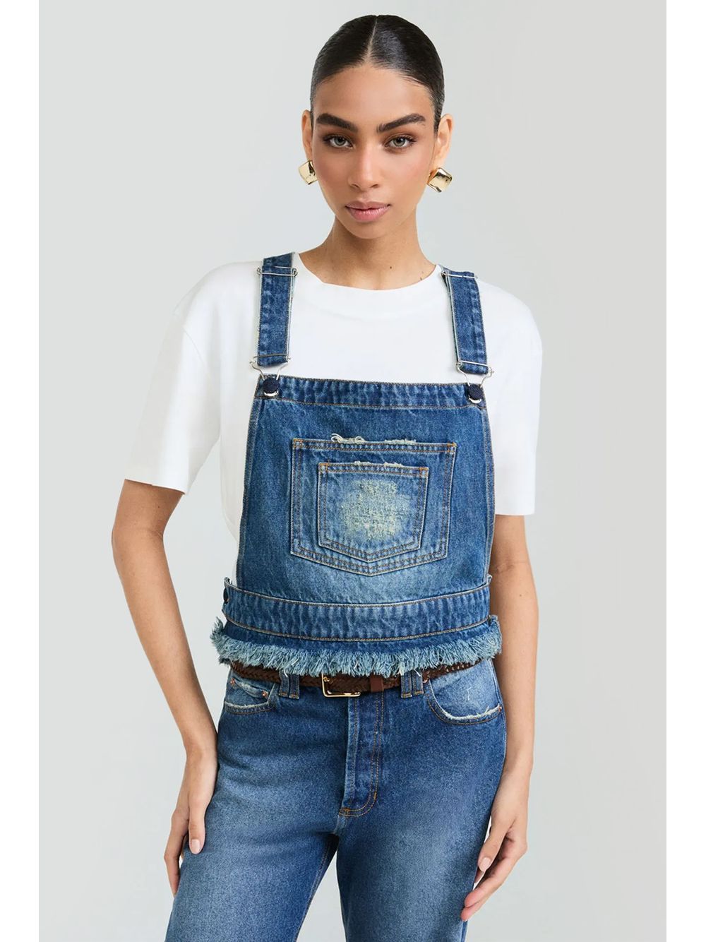 By NV — Blusa Jeans Rita - Jeans Escuro Vintage