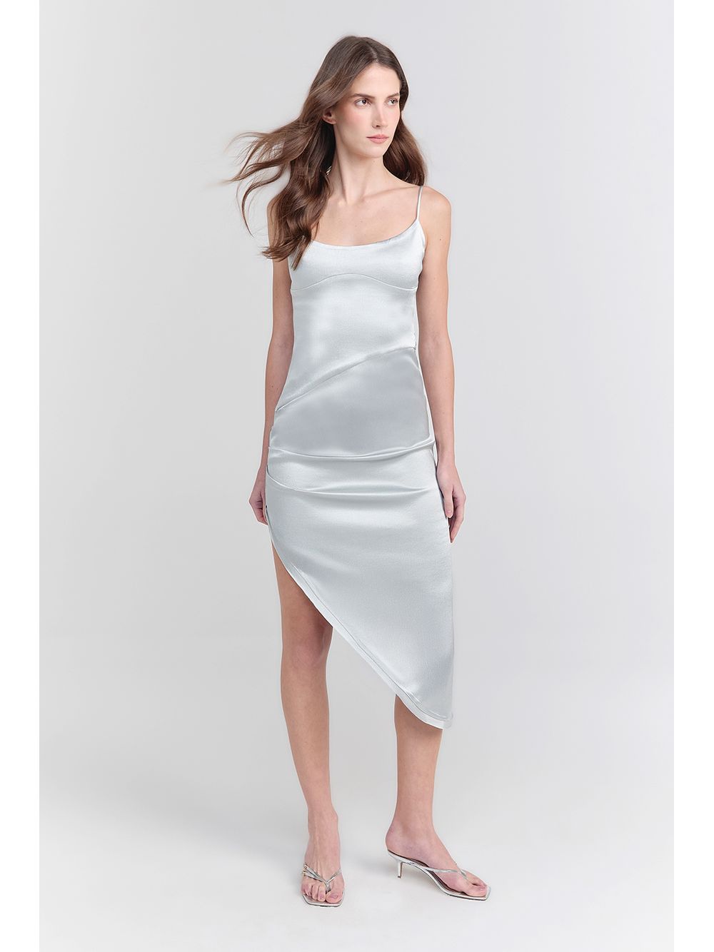 By NV — Vestido Longo Luma - Prata