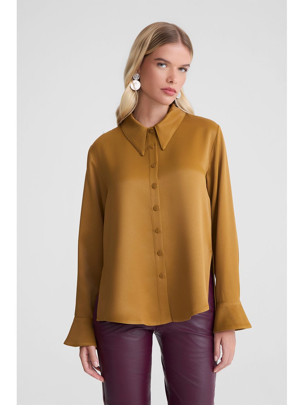 By NV — Camisa Luiza - Marrom Cobre