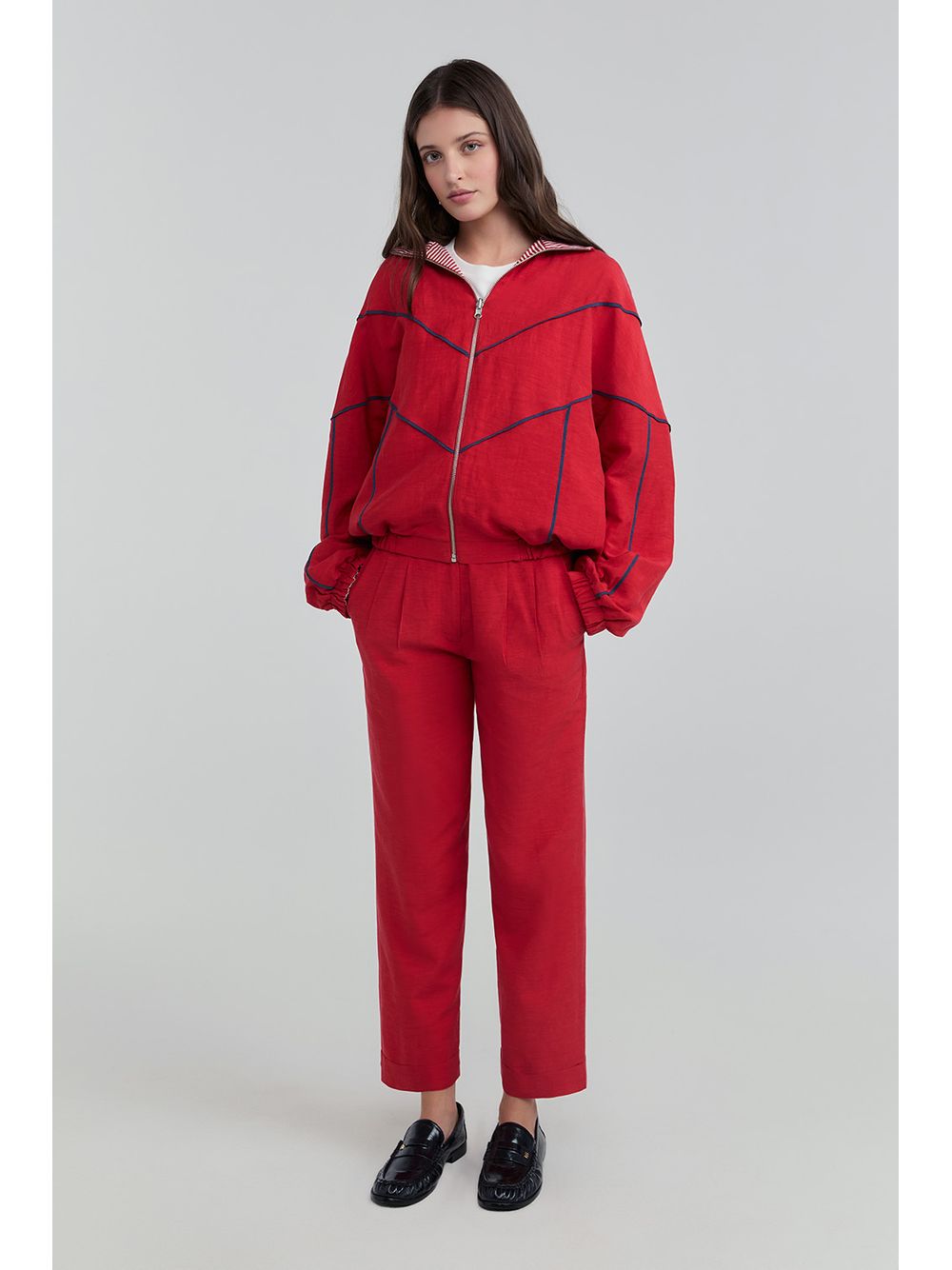 By NV — Calça Clarissa - Vermelho Salsa