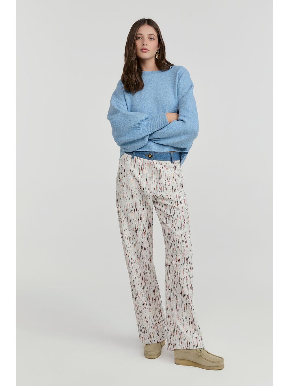 By NV — Calça Martina Com Jeans - Off White