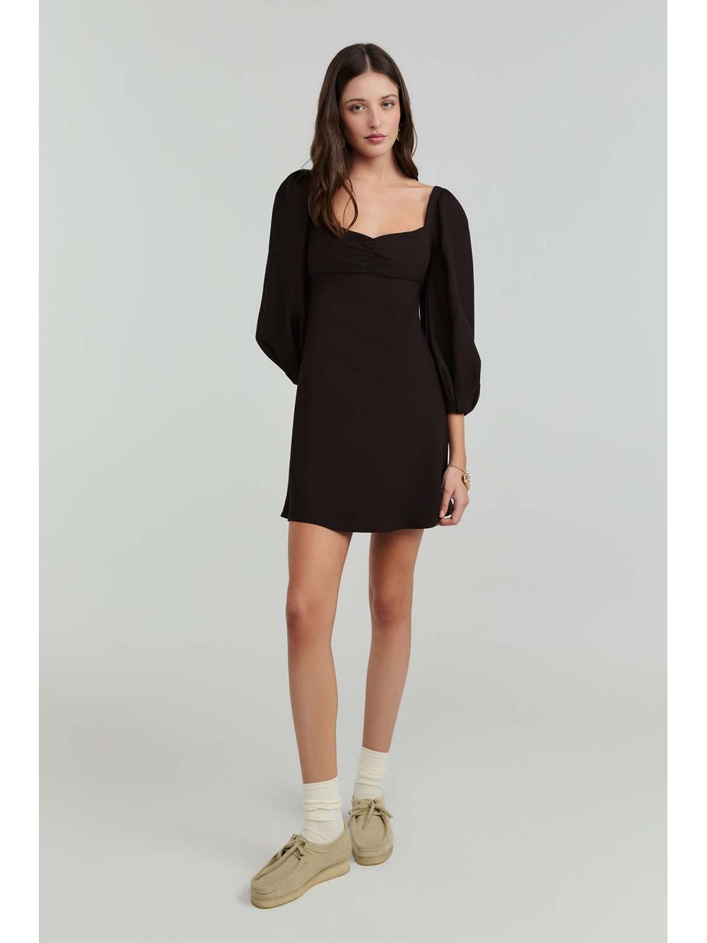 By NV — Vestido Maite - Marrom Espresso