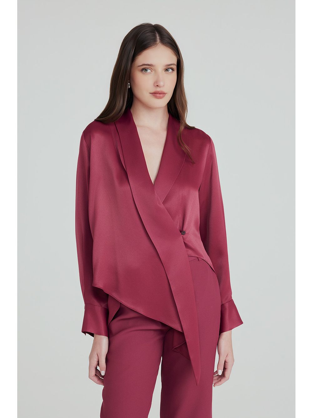 By NV — Camisa Nicole - Vermelho Ameixa