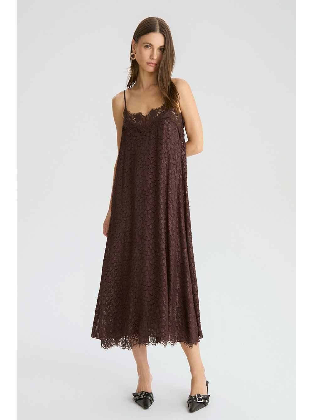 By NV — Vestido Simone - Marrom Espresso